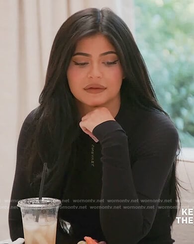 Kylie's black bodysuit on Keeping Up with the Kardashians