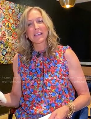 Lara's floral mock neck top on Good Morning America