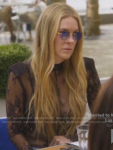 Leah's black lace bodysuit on The Real Housewives of New York City