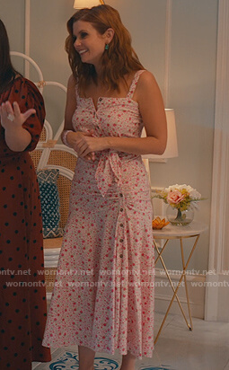 Maddie's floral button down sleeveless dress on Sweet Magnolias