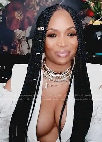 Marlo Hampton's white reunion blazer on The Real Housewives of Atlanta
