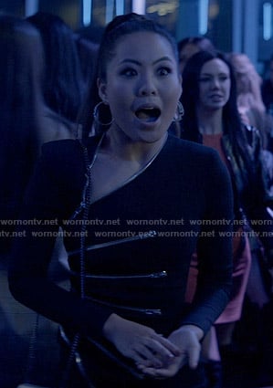Mary's black zip detail dress on Batwoman