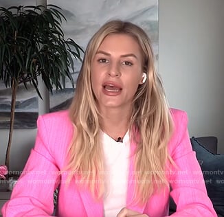 Morgan's pink blazer on E! News Nightly Pop