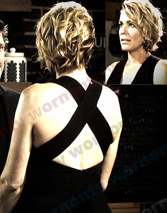 Nicole's black crisscross back dress on Days of our Lives