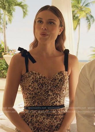 Noa's leopard print sweetheart dress on The Baker and the Beauty