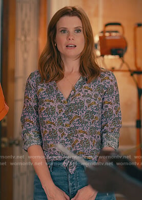 Maddie's pink floral tiger print blouse on Sweet Magnolias