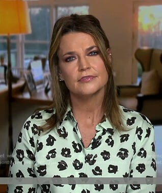 Savannah's light green floral blouse on Today