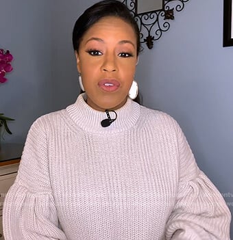 Sheinelle's light beige ribbed sweater on Today