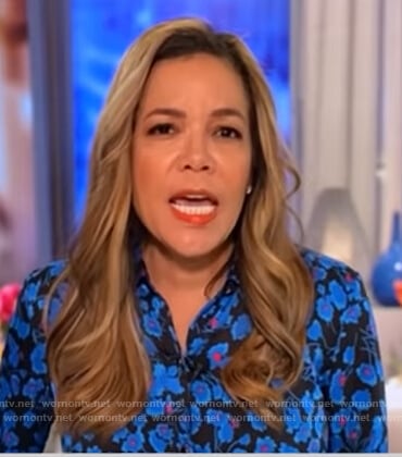 Sunny's blue floral blouse on The View