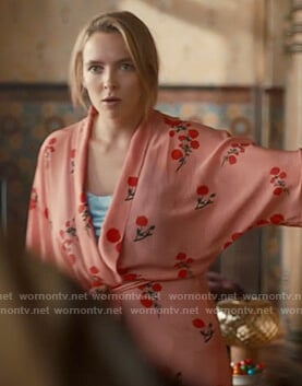 Villanelle's pink floral robe on Killing Eve
