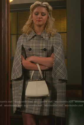 Alice's gray check cape coat on The Politician