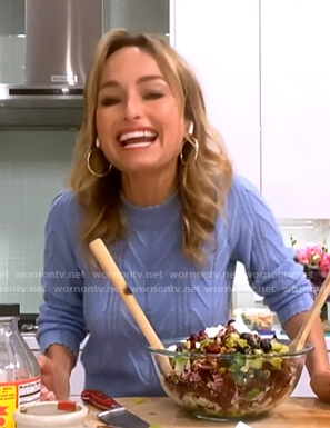 Giada De Laurentiis's blue cable knit sweater on Today