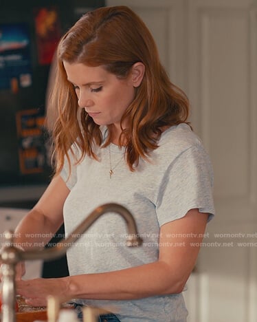 Maddie's blue crew neck tee on Sweet Magnolias