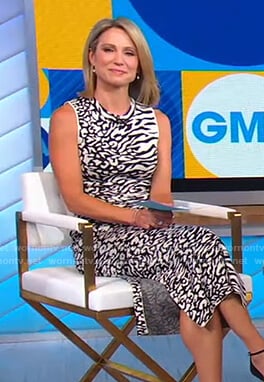 Amy's animal print sleeveless dress on Good Morning America
