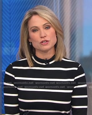 Amy's black and white striped dress on Good Morning America