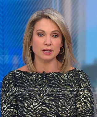Amy's green tiger print dress on Good Morning America