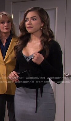 Ciara's grey bustier dress on Days of our Lives