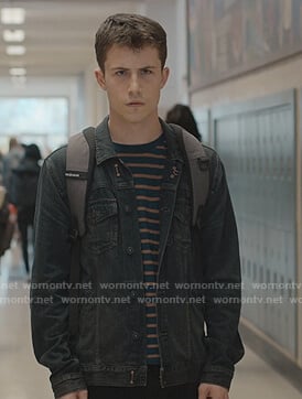 Clay's black denim jacket on 13 Reasons Why