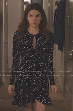 Darby's black star print keyhole dress on Love Life