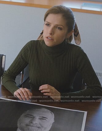 Darby's green ribbed turtleneck sweater on Love Life