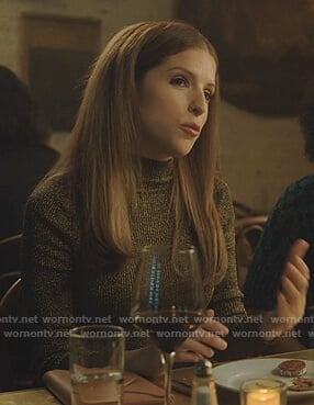 Darby's metallic ribbed sweater on Love Life