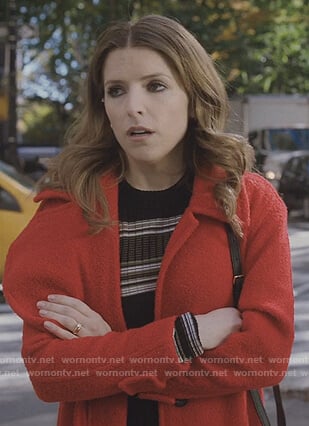 Darby's red wool coat on Love Life