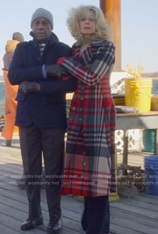 Dede's plaid double breasted coat on The Politician