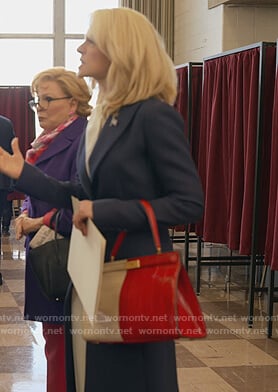 Dede's red colorblock bag on The Politician