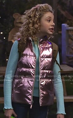 Destiny's metallic pink puffer vest on Bunkd