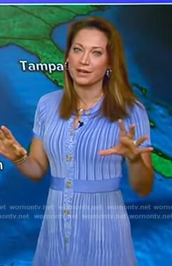 Ginger's blue striped knit dress on Good Morning America