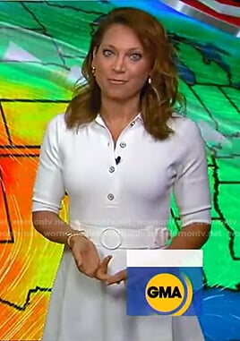 Ginger's white belted polo dress on Good Morning America