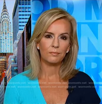 Dr. Jennifer Ashton's blue colorblock ribbed dress on Good Morning America