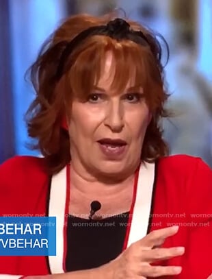 Joy's red and white cardigan on The View