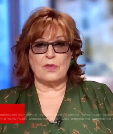 Joy's green key print wrap blouse on The View