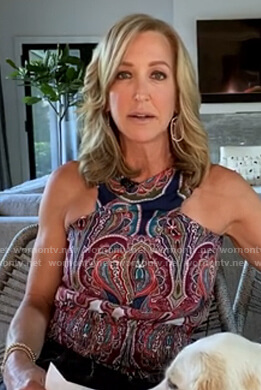 Lara's paisley cross-neck top on Good Morning America