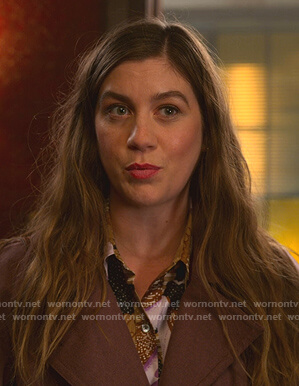 McAfee's abstract print blouse on The Politician
