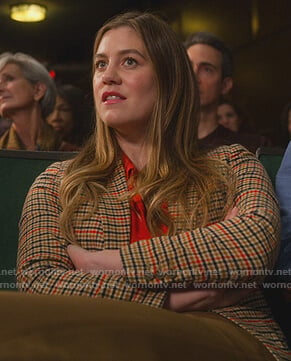 McAffee's beige check blazer on The Politician