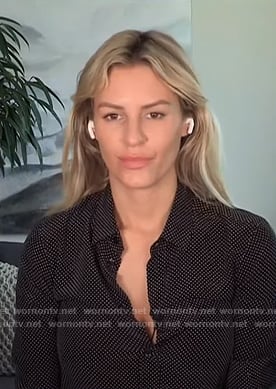 Morgan's black polka dot shirt on E! News Daily Pop