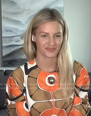 Morgan's orange abstract print dress on E! News Daily Pop
