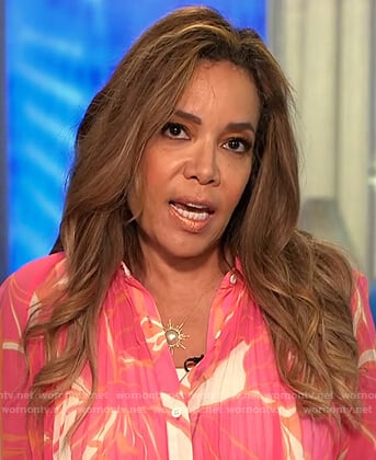 Sunny's pink floral blouse on The View