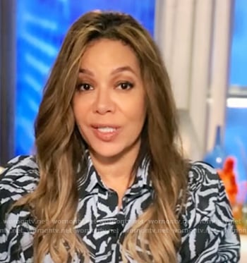 Sunny's zebra stripe shirtdress on The View