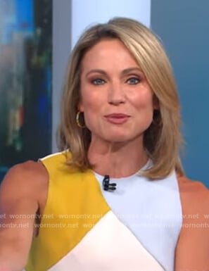 Amy's colorblock sleeveless top on Good Morning America