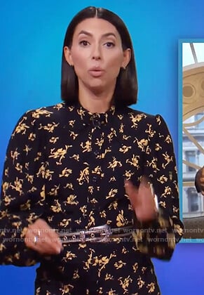 Jade's black floral shirtdress on The Soup