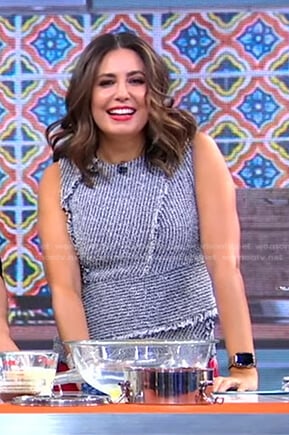 Cecilia's tweed sleeveless top on Good Morning America