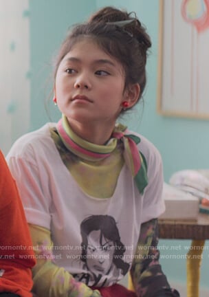 Claudia's Stay Angry tee on The Baby-Sitters Club