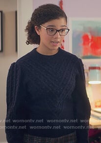 Mary-Anne's blue puff sleeve sweater on The Baby-Sitters Club