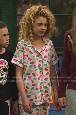 Destiny's macaron print short sleeve pajamas on Bunkd