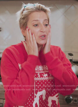 Dorinda's red christmas sweater on The Real Housewives of New York City