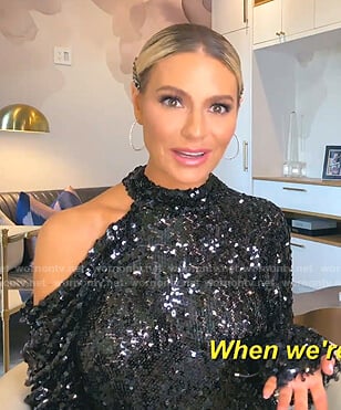 Dorit's black sequin cutout top on The Real Housewives of Beverly Hills