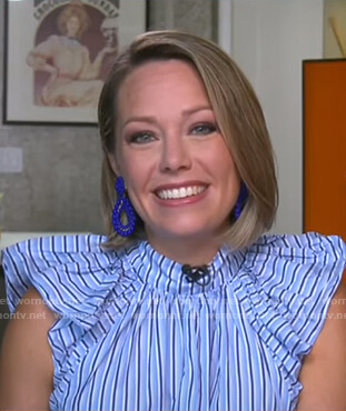 Dylan's blue striped ruffle top on Today